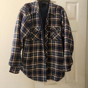 Jordan Christopher Oversize Cowboy Western Blue plaid flannel lined Shacket XL